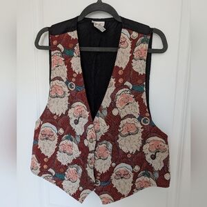Vintage Backroad Blues Size XL Festive Santa Claus Tapestry Vest